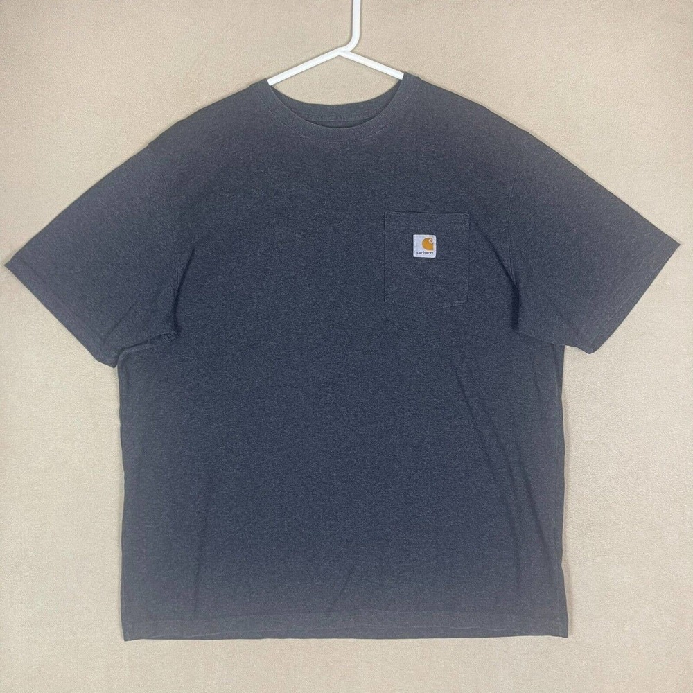 Carhartt Shirt Adult Extra Large Blue Short Sleeve Tee Relaxed Fit Pocket Mens